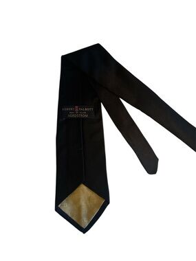 Robert Talbott Black Silk Tie with Gold Tip Lining